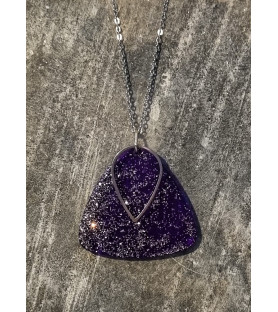 Collier Violet Et Argenté
